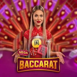 Mega Baccarat logo by Pragmatic Play at Spinko Casino